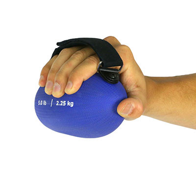 CanDo Handy Ball with Adjustable Strap, 5 lbs, Blue.