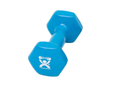 CanDo Vinyl Dumbbell, 4 lbs - Light Blue.