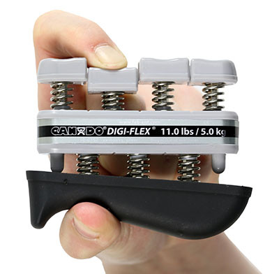 CanDo Digi-Flex Hand/Finger Exerciser, 11 lbs - Silver.