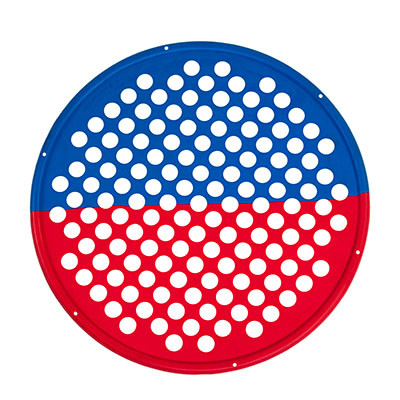 CanDo Web Hand Multi-Resistance Exerciser, Light/Heavy, 14 inch Diameter - Red/Blue.