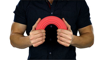 CanDo Twist-N-Bend Bar, 12 inches, Light - Red.