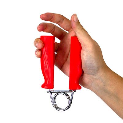 CanDo Ergonomic Fixed Hand Grip Exerciser, Pair, 6 lbs, Light - Red.