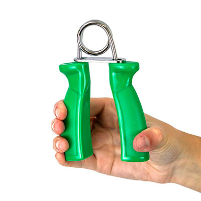 CanDo Ergonomic Fixed Hand Grip Exerciser, Pair, 12 lbs, Medium - Green.