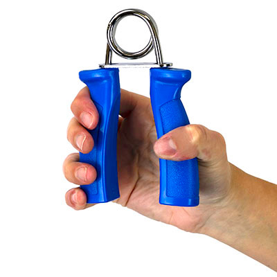 CanDo Ergonomic Fixed Hand Grip Exerciser, Pair, 24 lbs, Heavy - Blue.