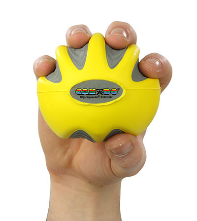 CanDo Digi-Squeeze Hand Exerciser, Large, X-Light - Yellow.