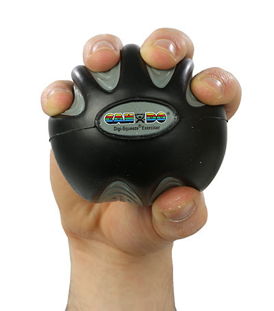 CanDo Digi-Squeeze Hand Exerciser, Large, X-Firm - Black.