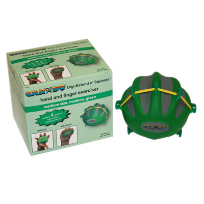 CanDo Digi-Extend n' Squeeze Hand Exerciser, Medium, Moderate - Green.