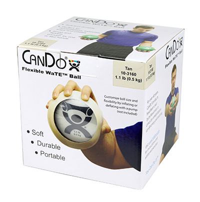 CanDo WaTE Ball - Hand-Held Size, 5 inch Diameter, 1.1 lbs - Tan.