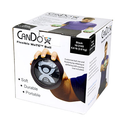 CanDo WaTE Ball - Hand-Held Size, 5 inch Diameter, 6.6 lbs - Black.