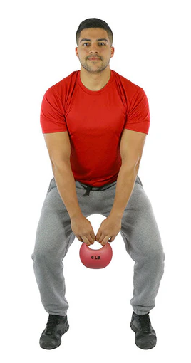 CanDo One Handle Medicine Ball - 10lbs - Blue.