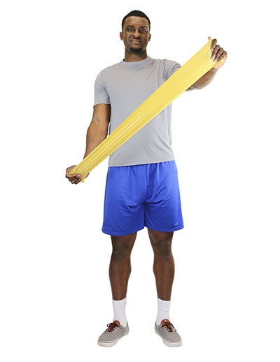 CanDo Low Powder Exercise Band, XX-Light, Tan.