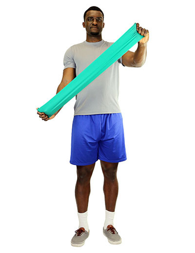 CanDo Low Powder 4 Foot Pre-Cut Exercise Bands, Medium - Green.