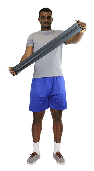 CanDo Low Powder 4 Foot Pre-Cut Exercise Bands, X-Heavy - Black.