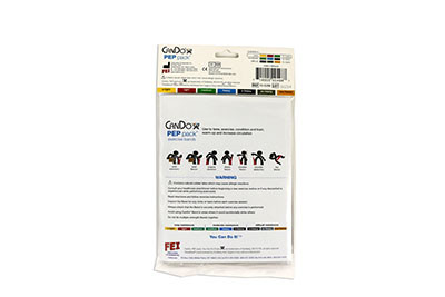 CanDo Low Powder Exercise Band Pep Pack - Easy with yellow, red, and green bands.