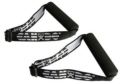 CanDo Exercise Band Accessory with Foam Padded Adjustable Webbing Handle - Pair.