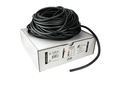 CanDo Low Powder Exercise Tubing, 100-Foot Dispenser Roll, X-Heavy - Black.
