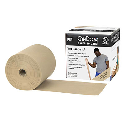 CanDo Latex Free Exercise Bands, X-Light, Tan.