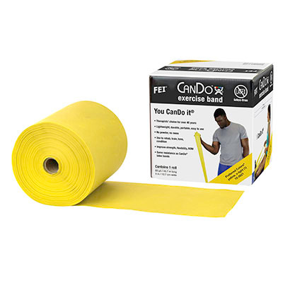 CanDo Latex Free Exercise Bands, X-Light, Yellow.