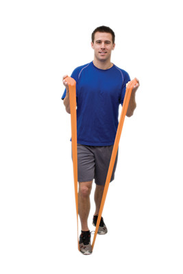 Val-u-Band Resistance Bands, 50-YRD Dispenser Roll, Latex-Free, Level 2/7 - Orange.