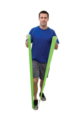 Val-u-Band Low Powder Exercise Band, Level 3/7, Medium, Green.