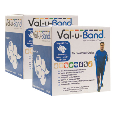 Val-u-Band Low Powder Exercise Band, Level 4/7, Heavy, Blueberry.