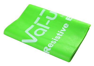 Val-u-Band Low Powder Exercise Band, 5-Foot Singles, Level 3/7, Medium, Lime Green - 30/BX.