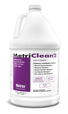 MetriClean 2 Low-foaming multi-purpose concentrated instrument cleaner, 1 Gallon.