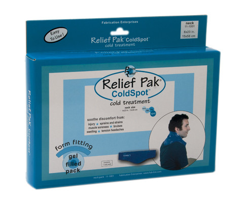 Relief Pak Blue Vinyl Reusable Cold Pack, Neck, 6x23 inches.