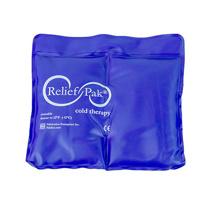Relief Pak Blue Vinyl Reusable Cold Pack, Quarter Size, 5x7 inches.