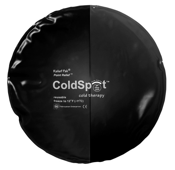 Relief Pak ColdSpot Black Urethane Pack, Circular 10 inch Diameter.