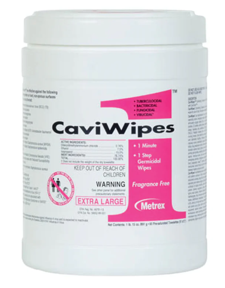 CaviWipes1 1-Minute, 1-Step surface disinfectant wipe Regular.