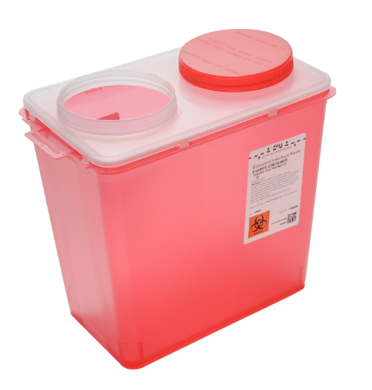 Plasti-Brand Sharps Containers, Big Mouth Container, 8 Qt Red.