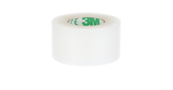 3M Transpore 1 inch Hypoallergenic Clear Surgical Plastic Tape - 12/BX.