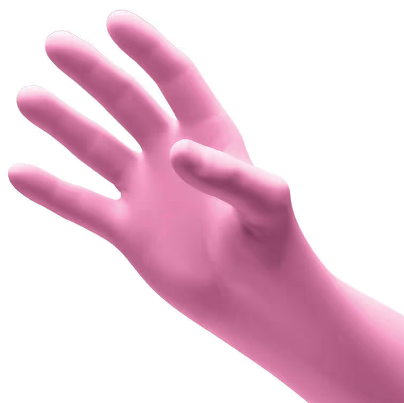 Pulse CR Pink Chloroprene Exam Gloves, Medium, Powder Free - 200/BX.