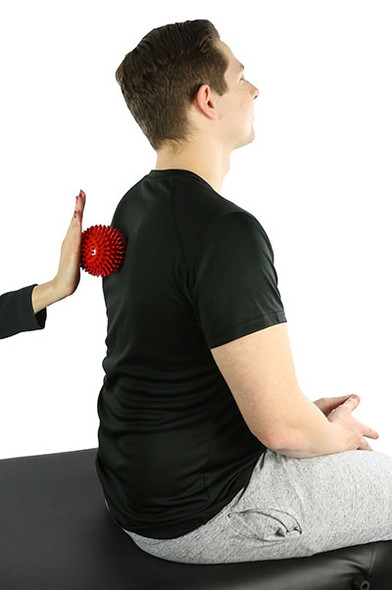 CanDo Massage Ball With Bumpy Texture, Red, 9cm (3.6 inches).