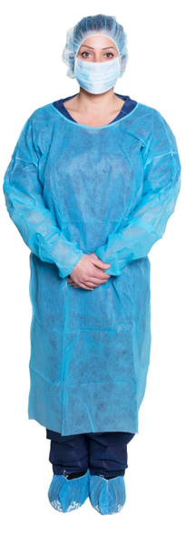Dukal Isolation Gowns, Blue, Non-Sterile - 10/PK.