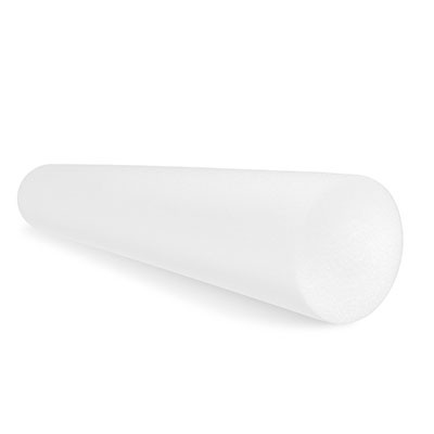 CanDo PE Foam Roller, White Round 6 x 36 inch.