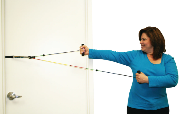 CanDo Single Pulley with Door Bracket, Exercise Visualizer Colour System.