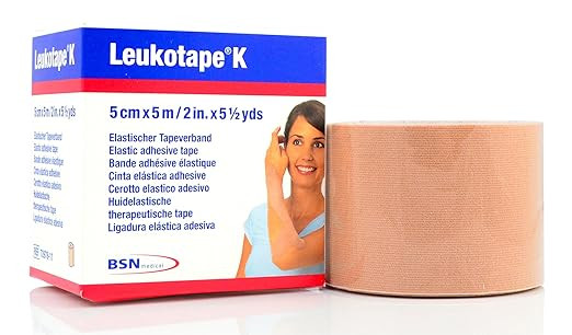 Leukotape K Adhesive Elastic Tape, 2.5 cm x 5 meters - Beige.
