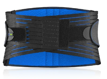 Actimove Sports Edition Back Support 4 Stays Adjustable Double Layer Compression, Black, Small.