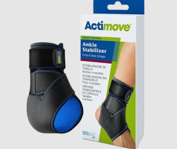 Actimove Ankle Stabilizer Criss-Cross Straps, Black, Universal. - 8-10.5 inches.