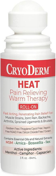 CryoDerm Heat Therapy Roll-on - 3 oz.
