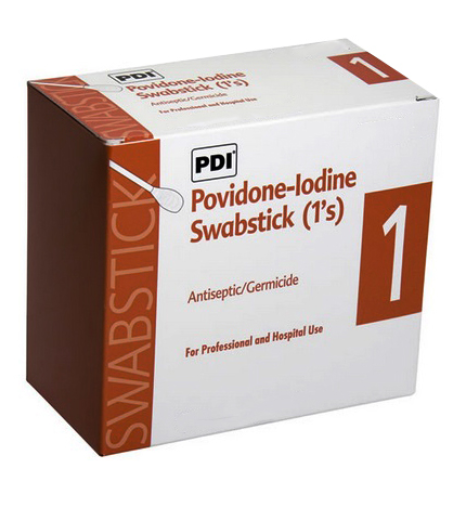 PDI 10% Povidone-Iodine Prep Swabstick - 50/BX.