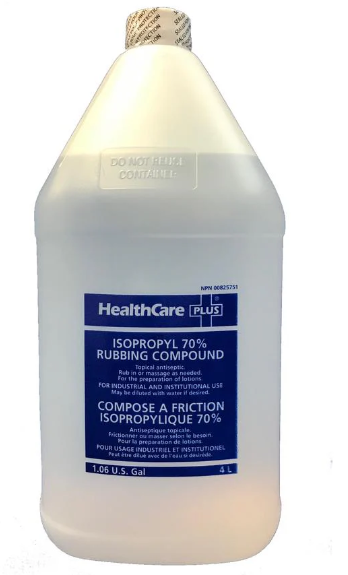 Isopropyl Alcohol 70%, Colourless, 4L jug - 4/BX.