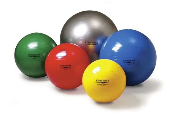 TheraBand Yellow Ball - Slow Deflate System. Exercise 5cm diameter. (for height range 4.7 to 5.0).