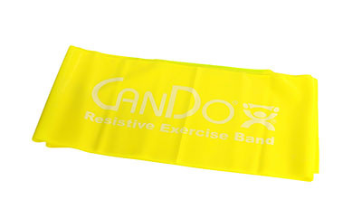 CanDo Low Powder Pre-Cut Exercise Band, 5-Foot Single, X-Light - Yellow.
