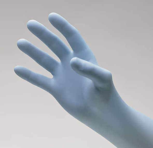 Nitriderm Blue Nitrile Glove, Small, Non-Sterile, Powder Free, Textured - 200/BX.