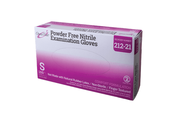 Omni Trust Nitrile Exam Glove, Small, Non-Sterile, Powder Free, Textured - 100/BX.