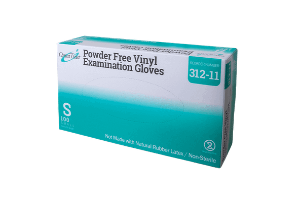 Omni Vinyl Exam Glove, Small, Non-Sterile, Powder Free - 100/BX.