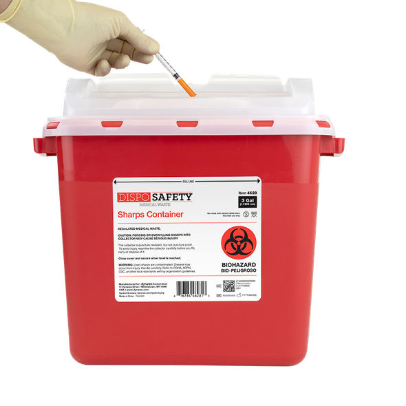 Dynarex Sharps Container Slide Lid, 3 Gallon.